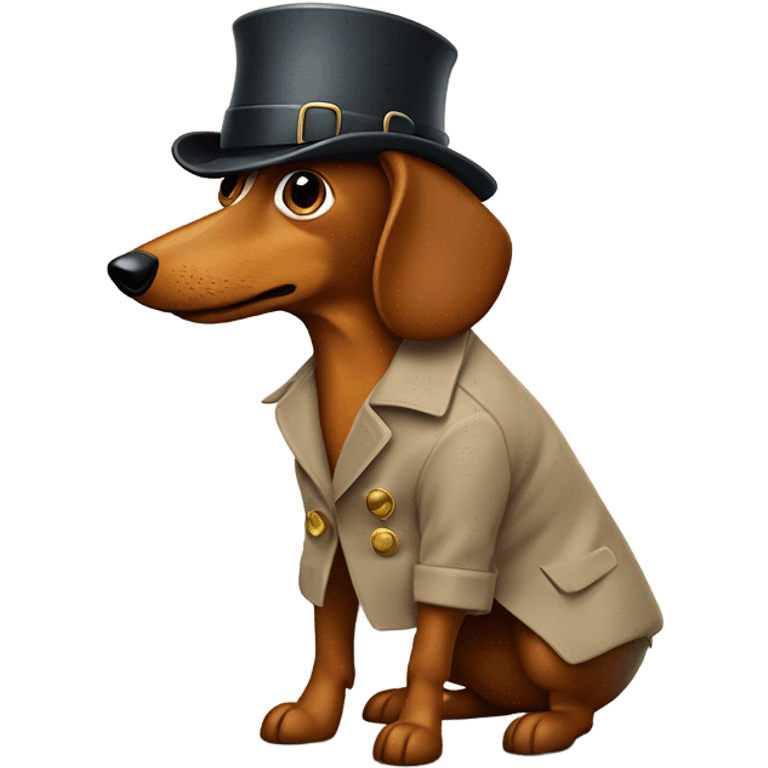 Wiener dog detective undercover emoji