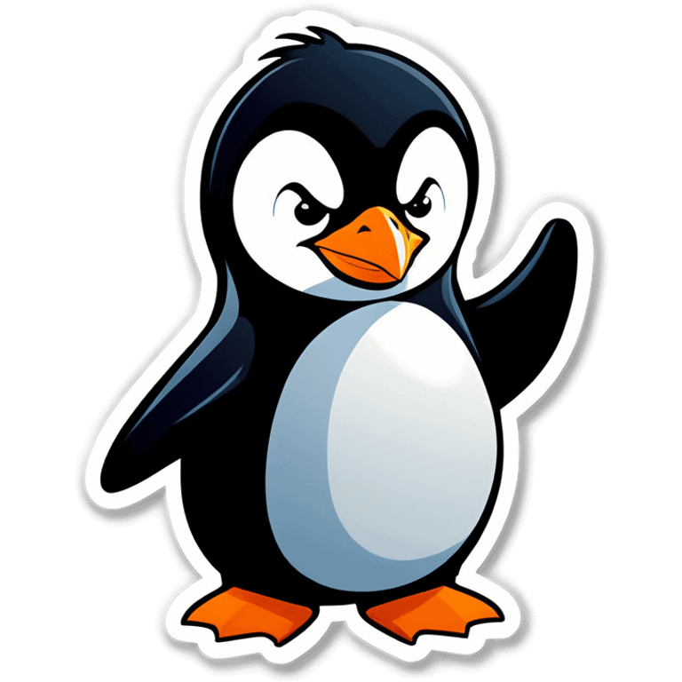 An angry penguin emoji