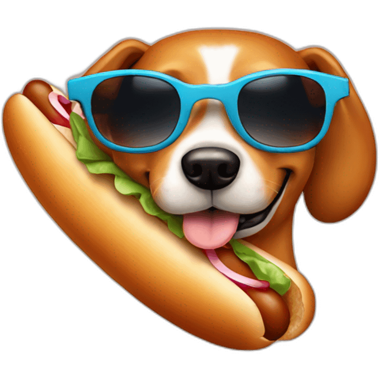 hot dog with sunglasses emoji