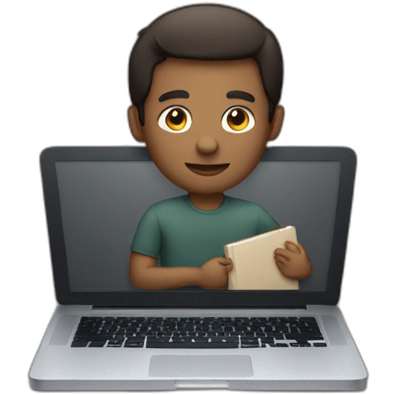 Man holding a macbook emoji