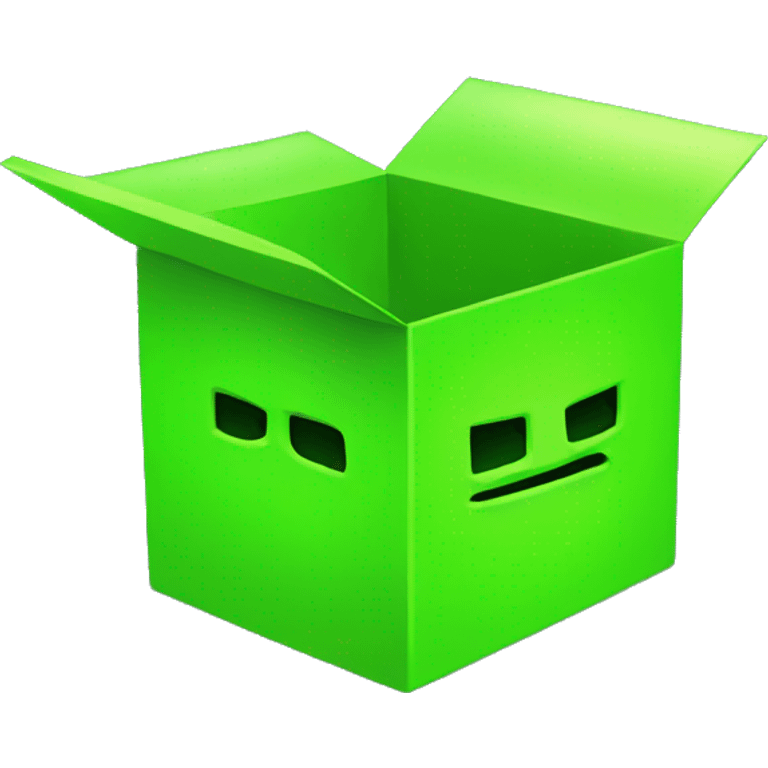 open box neon green emoji