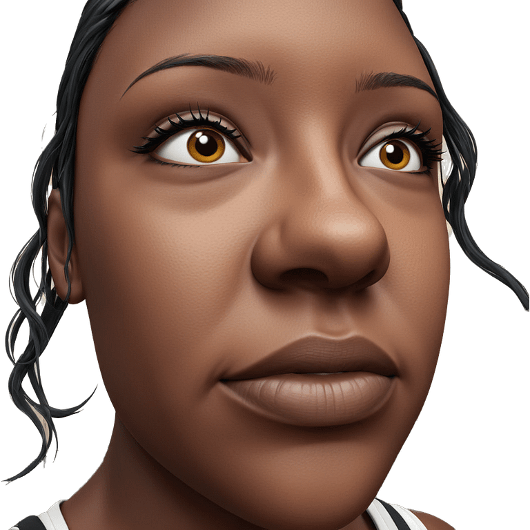 realistic portrait of dark-skinned girl emoji