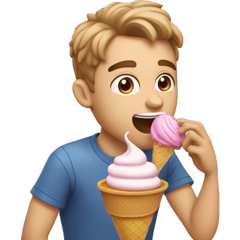 Squeezie eating ice cream  emoji