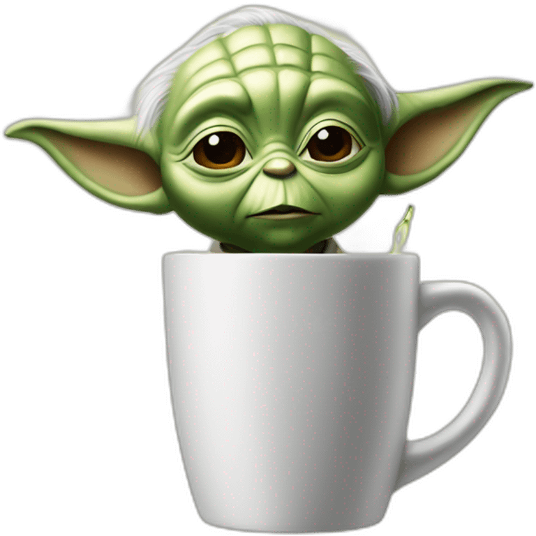 Yoda drink a cup of tee emoji