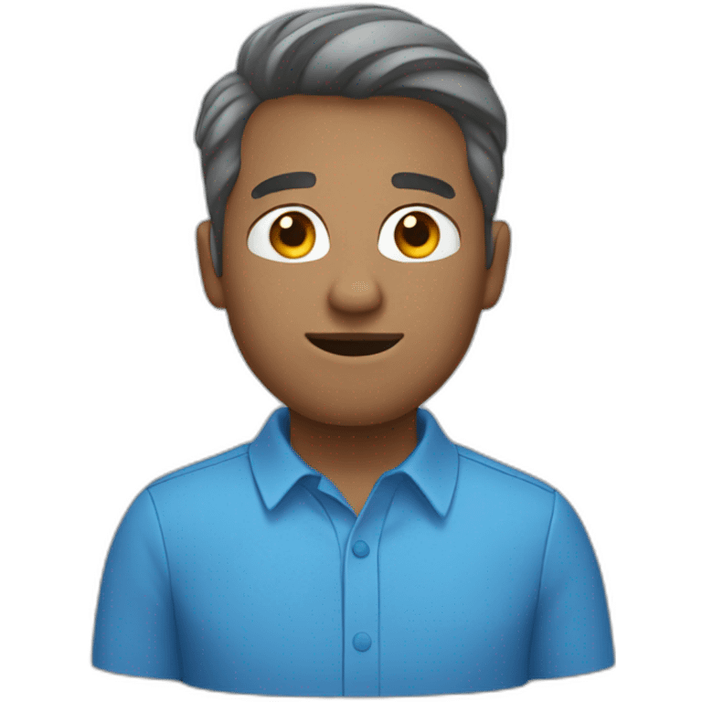 white man with blue shirt emoji