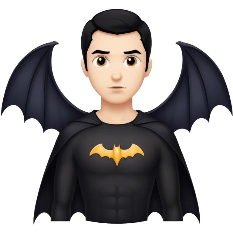 black hair tall man with bat wings emoji