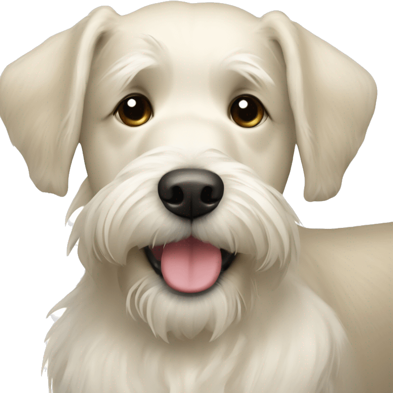 Mini schnauzer next to English cream golden retriever  emoji