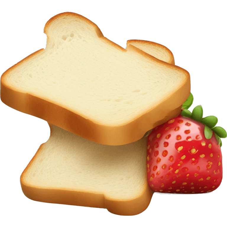 a slice of white bread with spread strawberry jam emoji