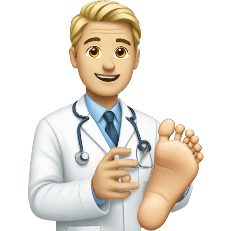 Foot doctor touching feet emoji