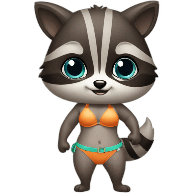 Bikini raccoon girl emoji