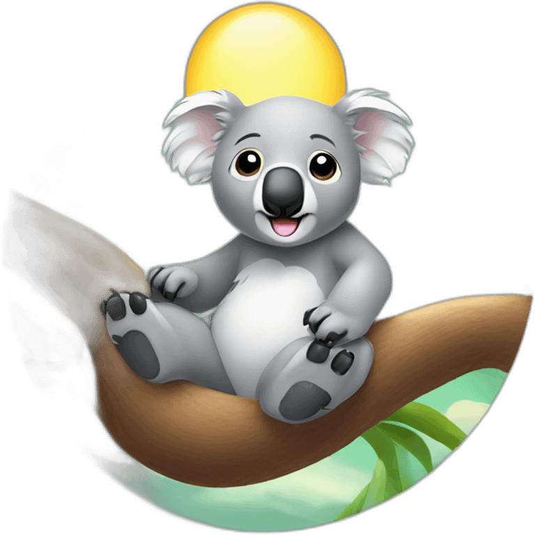 koala bear sun bathing emoji