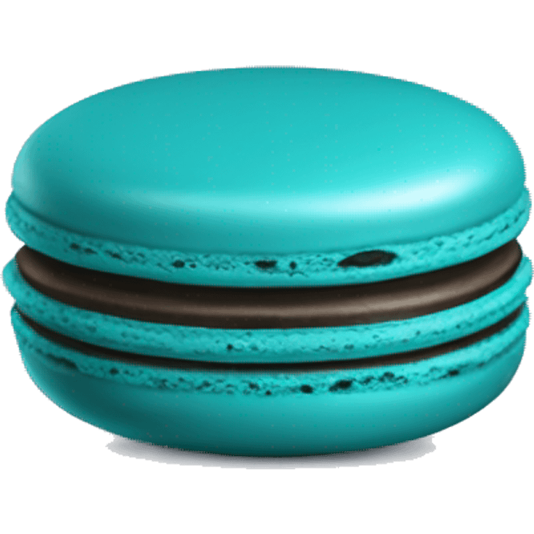 Realistic dark turquoise macaron isolated emoji