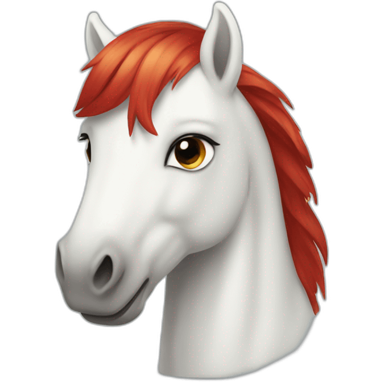 white pony with red hair emoji