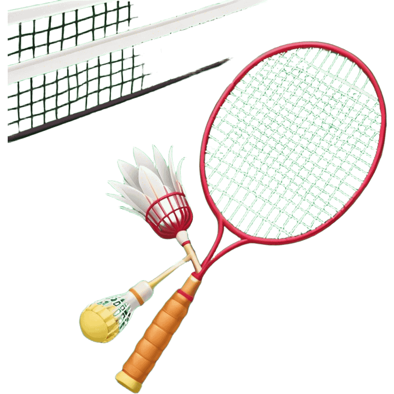 badminton racket and feather shuttlecock emoji