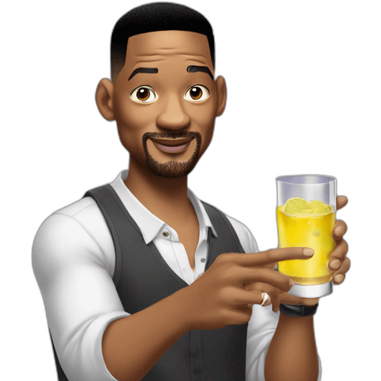 Will Smith avec deux gins a la main emoji