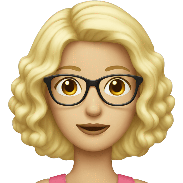 blond lady with glasses emoji