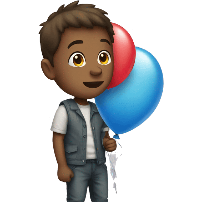 Boy with a balloon emoji