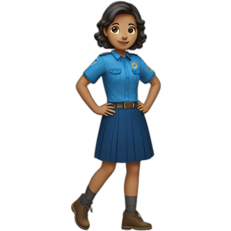 Scout girl with blue shirt and dark blue skirt  emoji