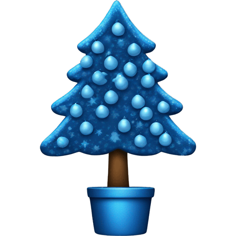 Blue Christmas tree emoji