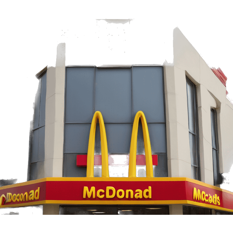 “McDonald’s store with the iconic golden arches, a red and yellow color scheme, and a simple, recognizable design that captures the essence of a fast food restaurant.” emoji