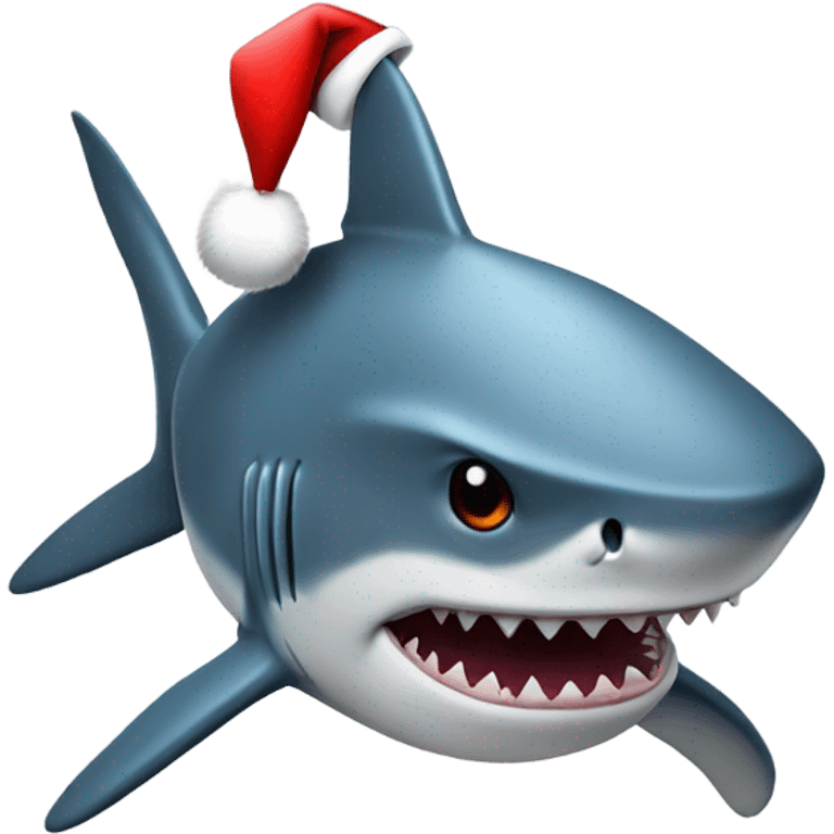 Shark with Santa hat emoji