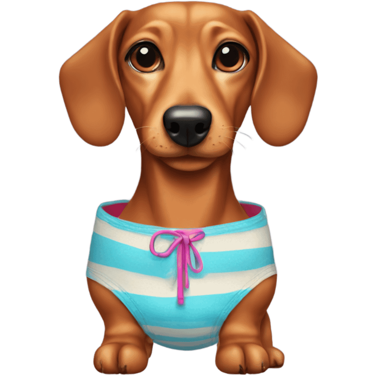 dachshund in a bathing suit emoji