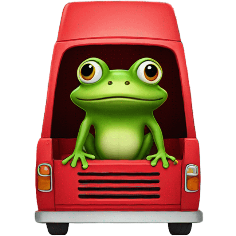 Frog in a red truck emoji