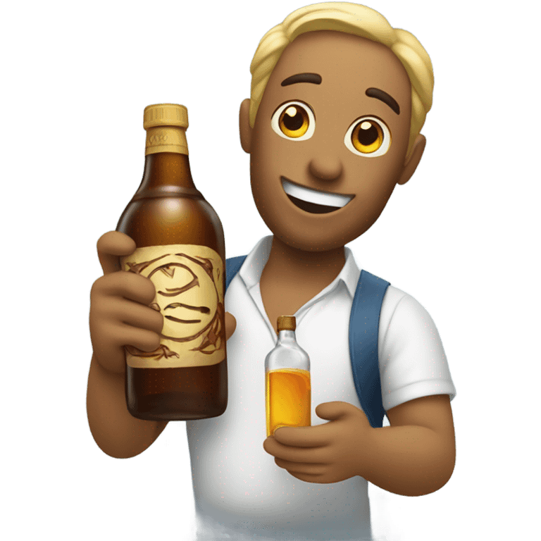 Emoji passing a bottle of liquor  emoji