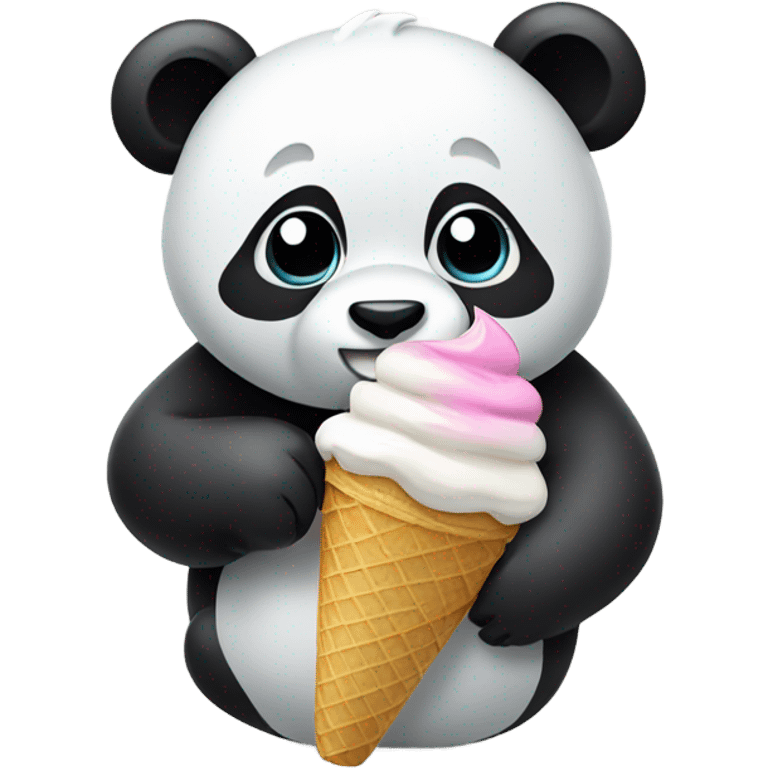 Panda eating ice cream emoji