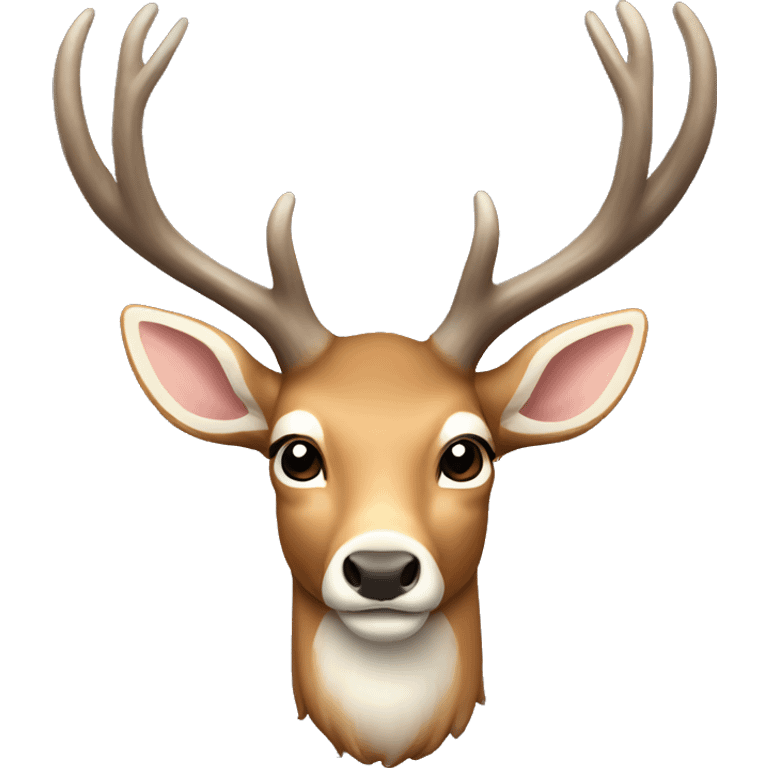 white tail deer with large antlers emoji