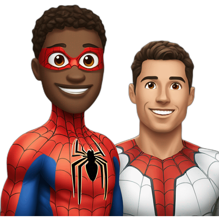 spiderman qui tape ronaldo emoji