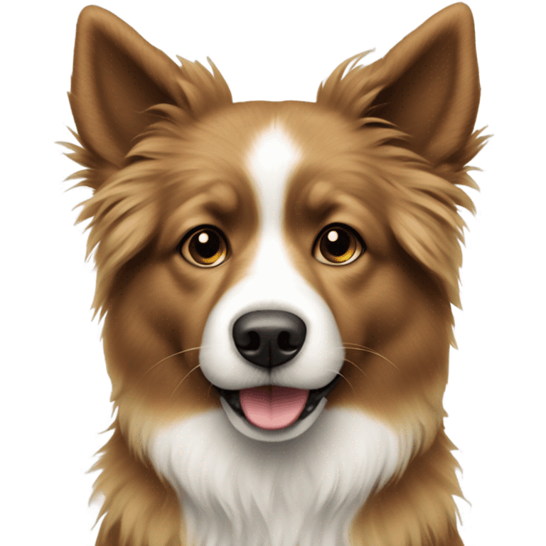 lime green Brown and white fluffy dog pointy ears emoji