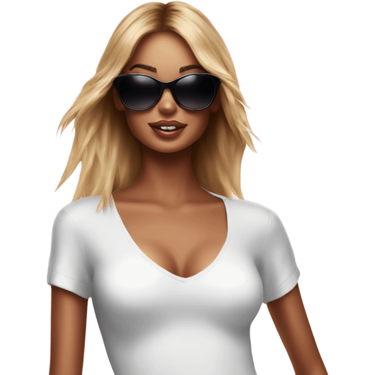 Photo of Victoria secret model posing with sunglasses  emoji