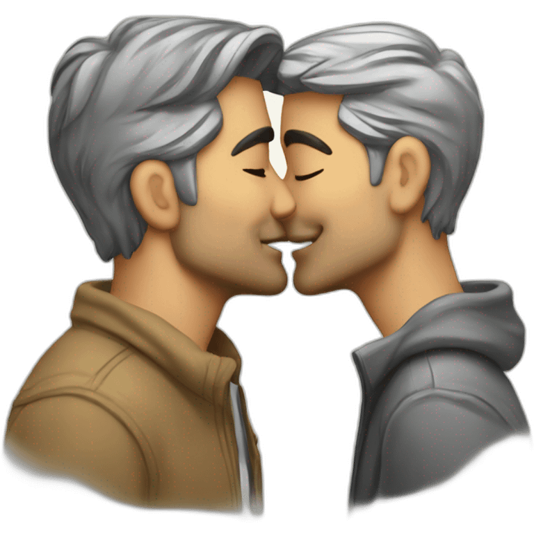 Brad Pit and Georges Clooney kissed  emoji