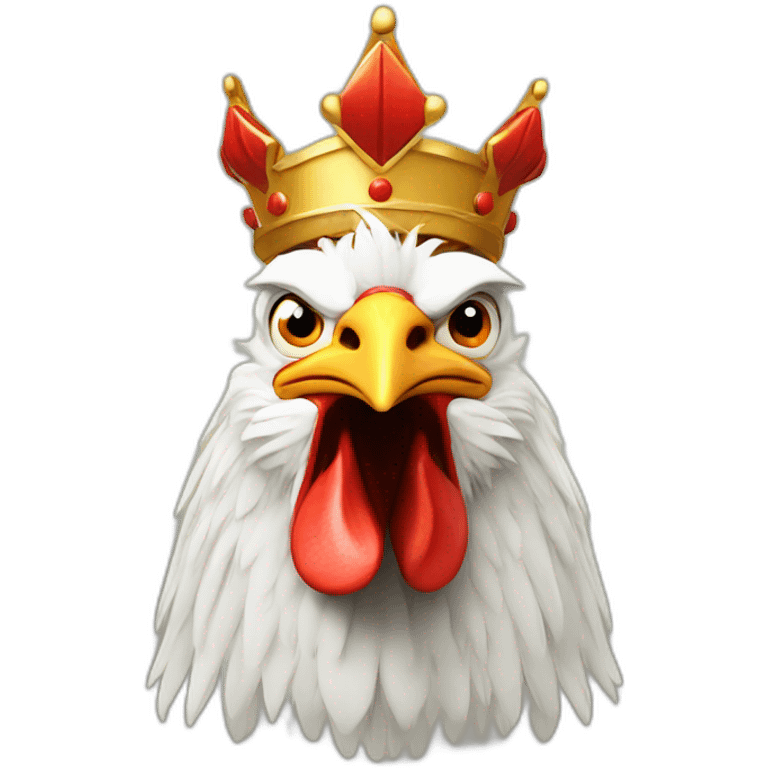 angry rooster having a crown on his head emoji