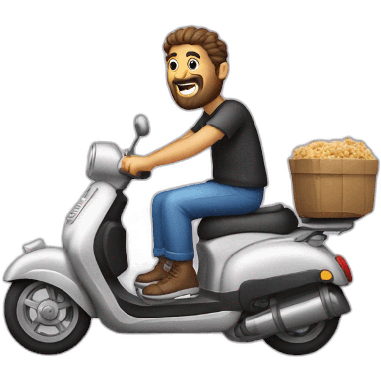 Grand grec mince sur un scooter emoji