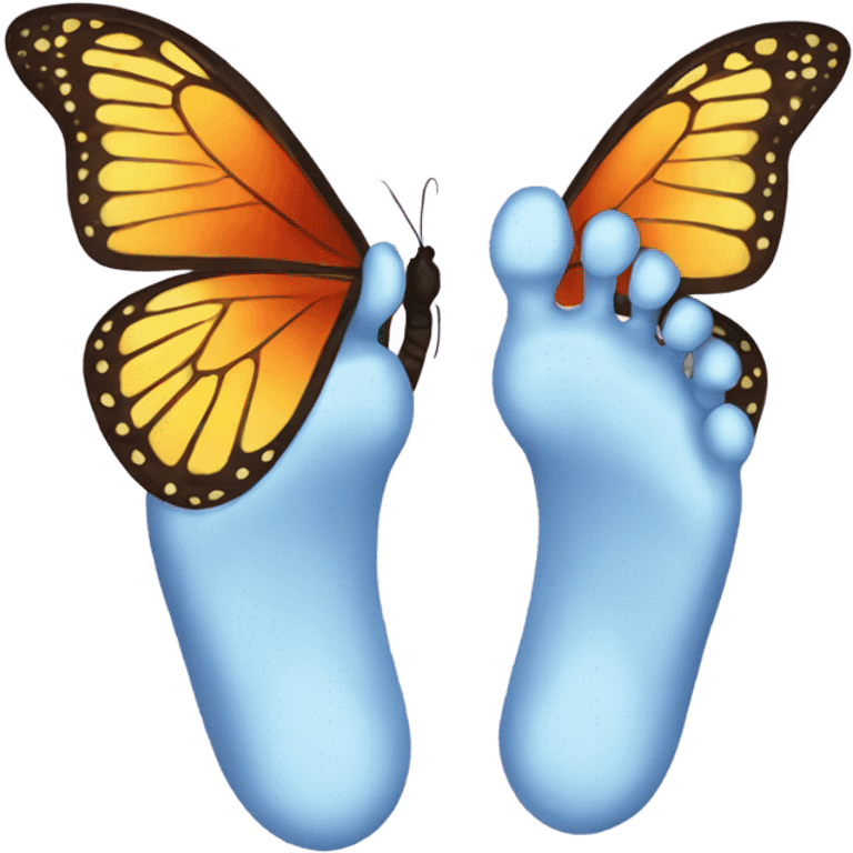 Foot with butterfly wings emoji