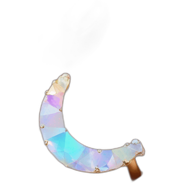 Pastel iridescent rainbow crystal crescent circle ring emoji