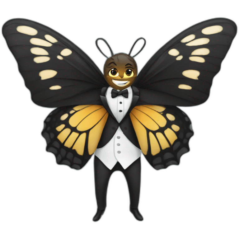 butterfly wearing a tuxedo emoji