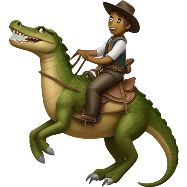 Crocodile riding a horse  emoji