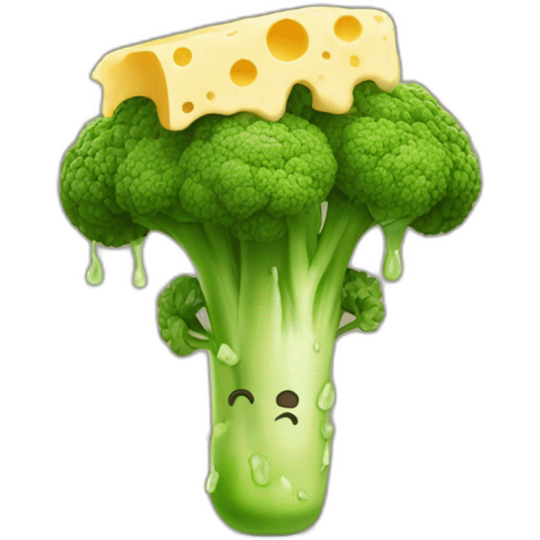 baby brocoli with cheese drip emoji