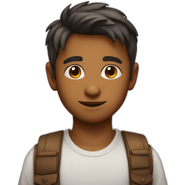 Boy with a light beard and tilak on forehead wearing shirt emoji