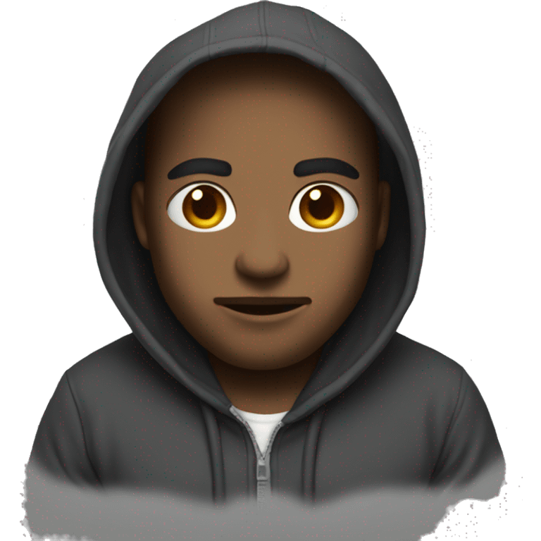 Dof wearing a hoddie emoji