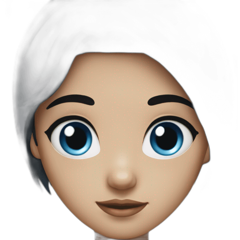 Black hair blue eyes girl emoji