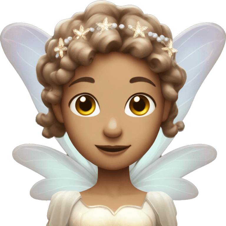 Glowing pearl fairy with brown hair  emoji