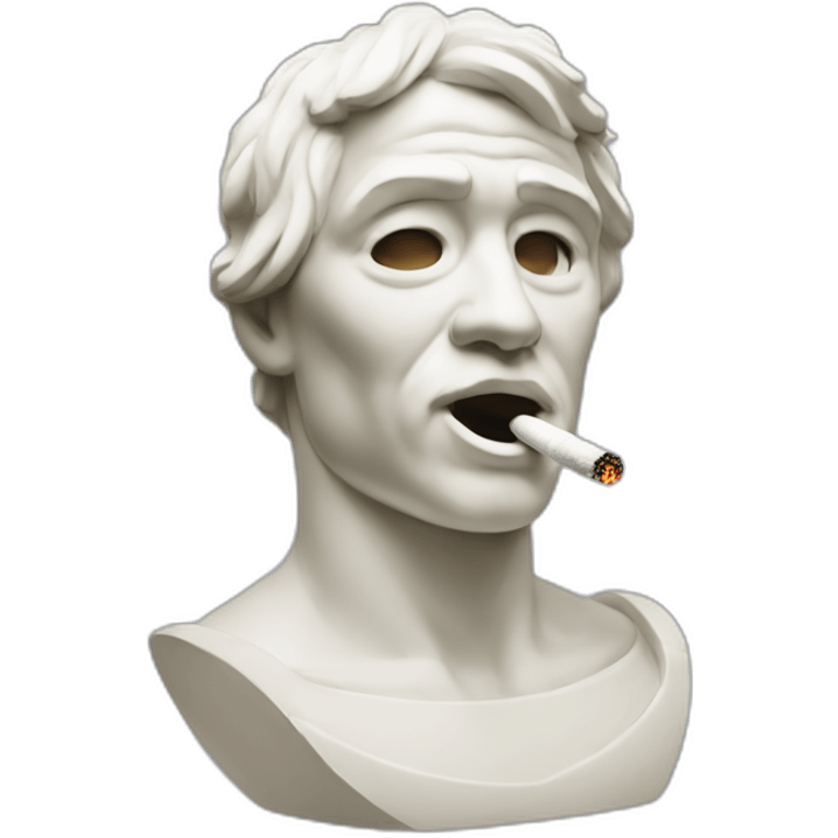 a statue head smoking  emoji