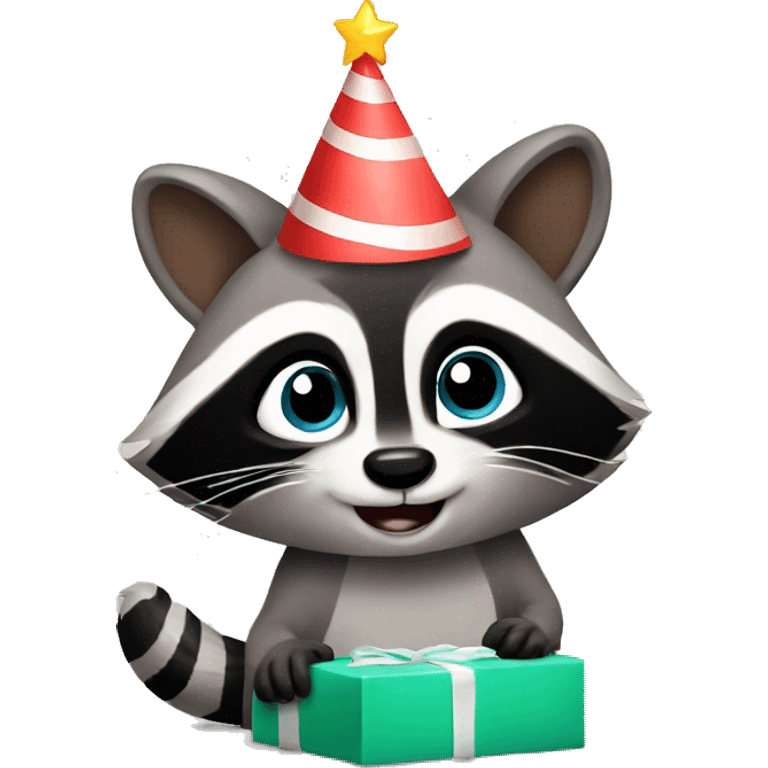 raccoon's birthday emoji