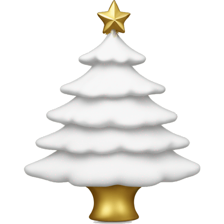 A white Christmas tree with gold ornaments  emoji