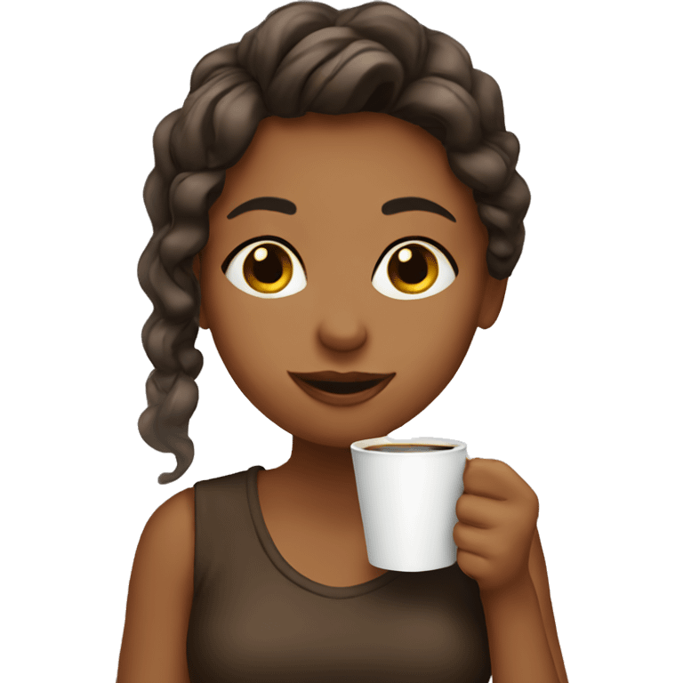 girl drinking coffee emoji