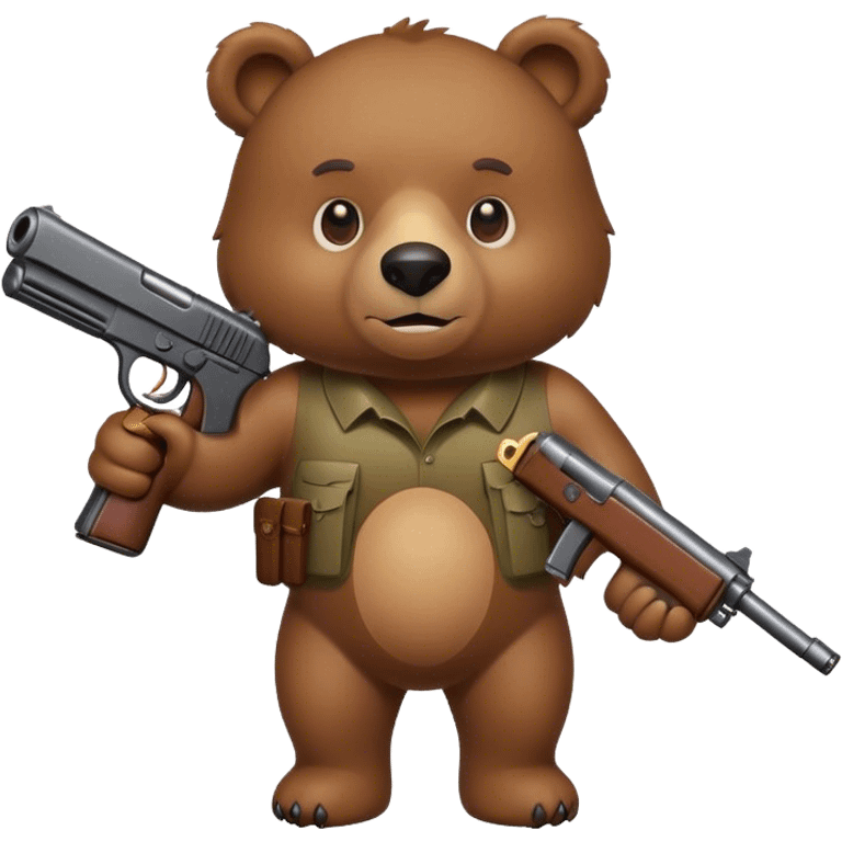 Bear with gun emoji